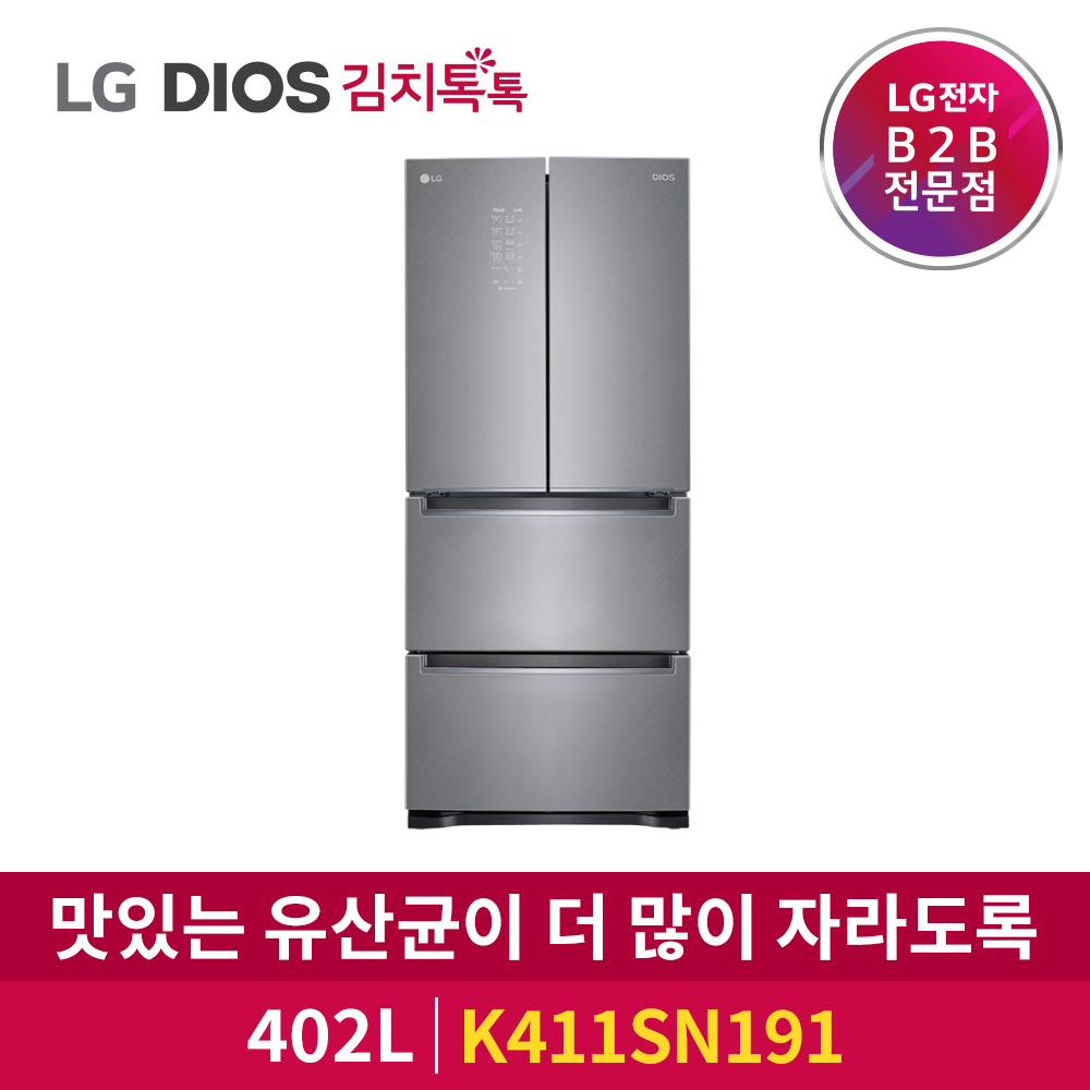 LG전자 DIOS 김치톡톡 4도어 K411SN191