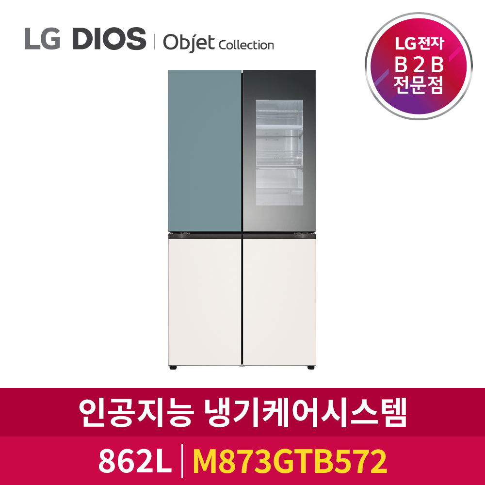 LG전자 DIOS 양문형냉장고 상냉장 오브제컬렉션 M873GTB572